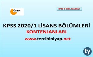 KPSS 2020/1 Lisans Bölümleri Kontenjanları