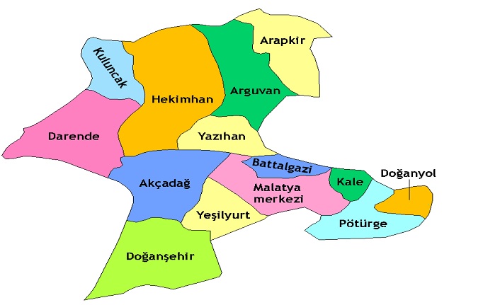 malatya'nın i̇lçeleri nelerdir? malatya i̇lçeleri 2 malatya ilceleri harita