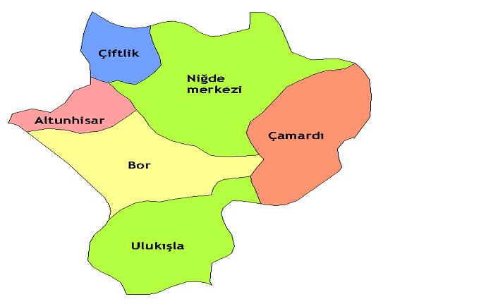 niğde'nin i̇lçeleri nelerdir? niğde i̇lçeleri 2 nigde ilceleri harita