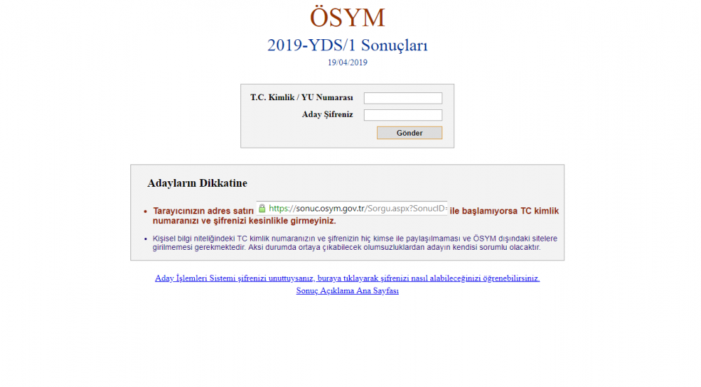 2019 yds/1 sonuçları açıklandı 1 osym yds