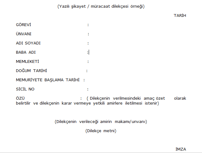 memur amirini şikayet edebilir mi? nasıl şikayet eder? 1 sikayet dilekce ornegi 1