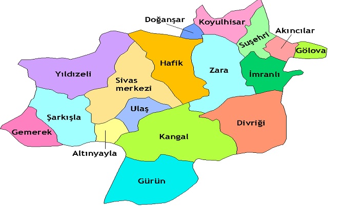 sivas'ın i̇lçeleri nelerdir? sivas i̇lçeleri 2 sivas ilceleri harita