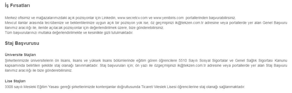 tekzen personel maaşları 2023 ne kadar? 2 tekzen is ilanlari basvurusu personel alimi