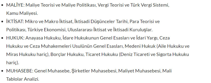 2019 vergi müfettiş yardımcılığı sınavı ne zaman? 1 vmy konular